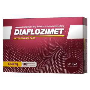 DIAFLOZIMET 5 / 500 MG ( DAPAGLIFLOZIN / METFORMIN ) 30 EXTENDED-RELEASE FILM-COATED TABLETS